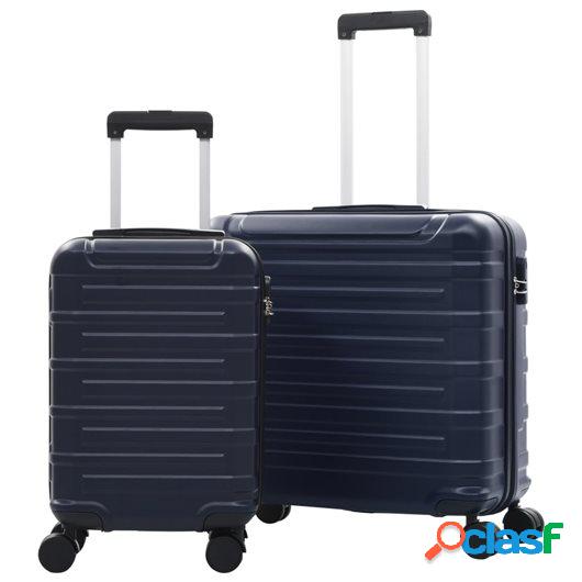 Juego de maletas trolley rígidas 2 piezas azul marino ABS