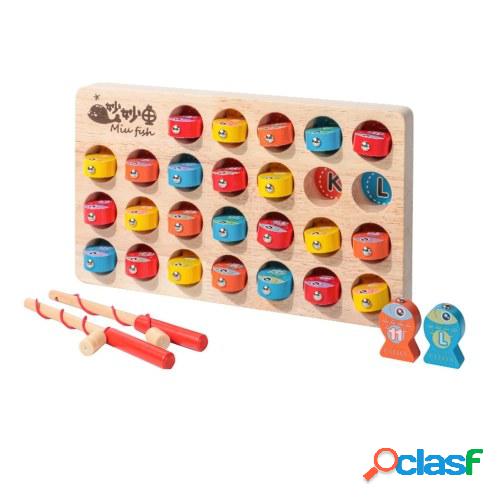 Juego de pesca magnético de madera Montessori Número y