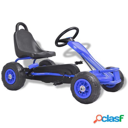 Kart de pedales con neumáticos azul