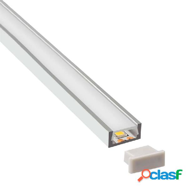 Kit - perfil aluminio sensa para tiras led 1 metro
