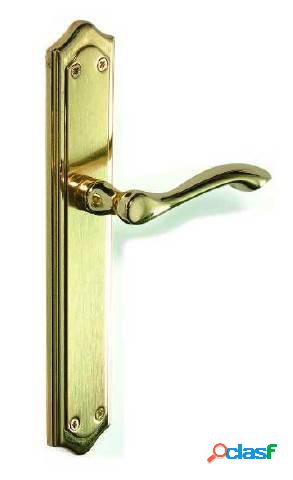 Manivela Puerta Placa Larga 260X50Mm Zamak Brillo Satinado