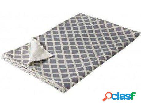 Mantas HOGAR Y MÁS Sofa Terciopelo Rombo Gri Blanco (170 x