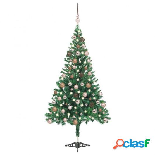 Medio árbol de Navidad artificial LED bolas 564 ramas 180