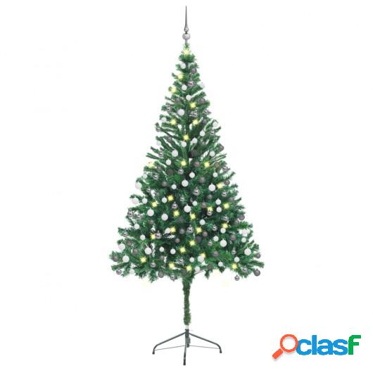 Medio árbol de Navidad artificial LED y bolas 910 ramas 210