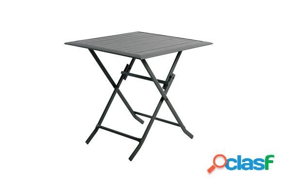 Mesa cuadrada plegable de aluminio Gris Antracita 70x70x71cm