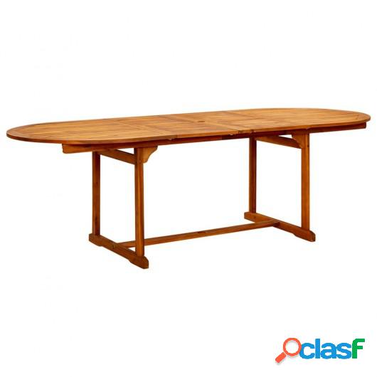 Mesa de comedor jardín madera maciza acacia
