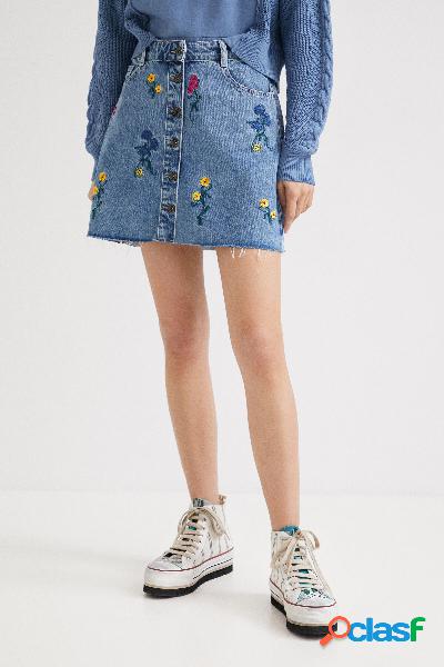 Minifalda vaquera floral