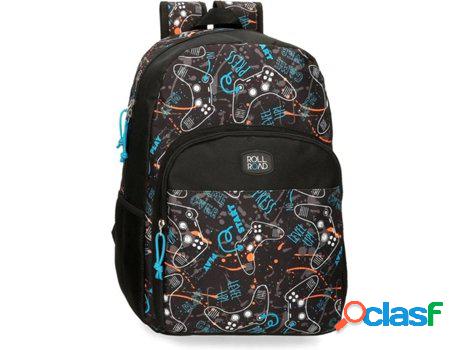 Mochila Escolar ROLL ROAD Gamers Negro (30x40x13 cm)