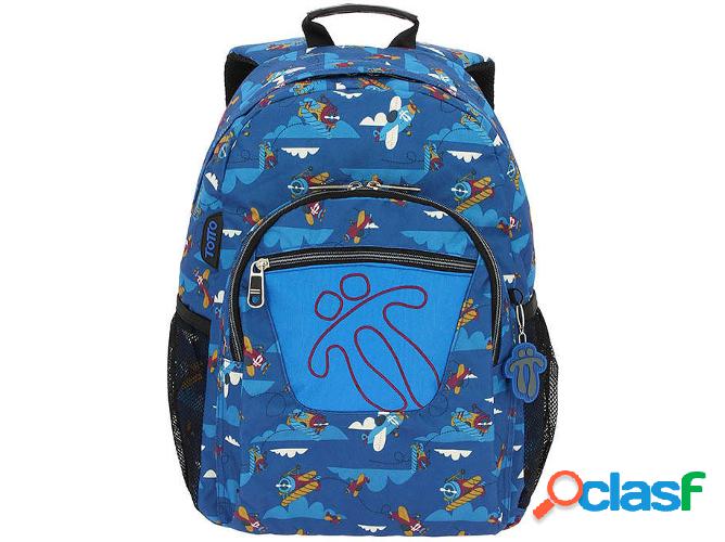 Mochila TOTTO Avionetas (35x44x14cm - Azul - Poliéster)