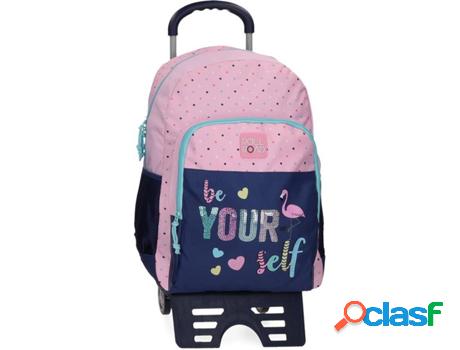 Mochila con Trolley ROLL ROAD Be yourself Rosa (33x46x17cm)