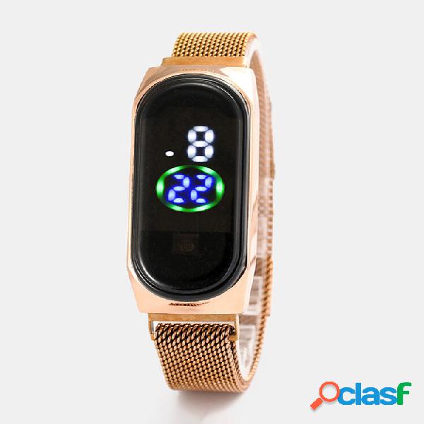 Moda Simple Hombre Mujer LED Digital Watch Luminoso Sensor