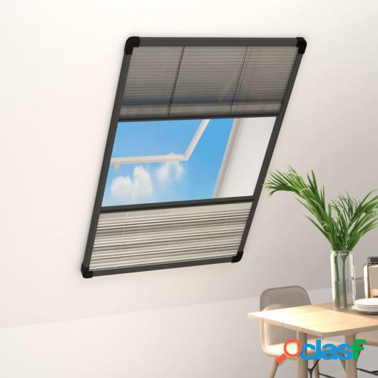 Mosquitera plisada para ventanas aluminio con sombra 100x160