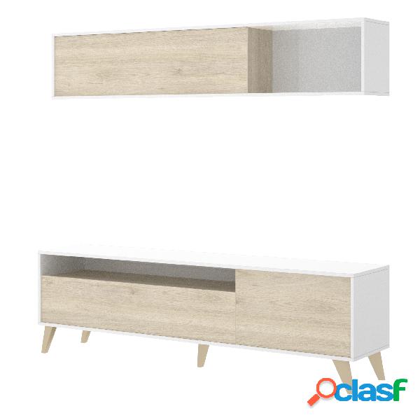 Mueble de Salón y televisor compacto Dekit Bonn Blanco