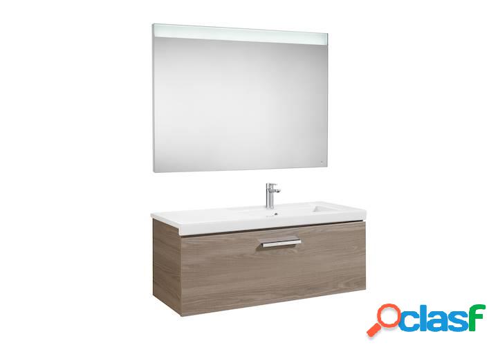 Mueble de baño Roca Prisma con lavabo derecha y espejo LED