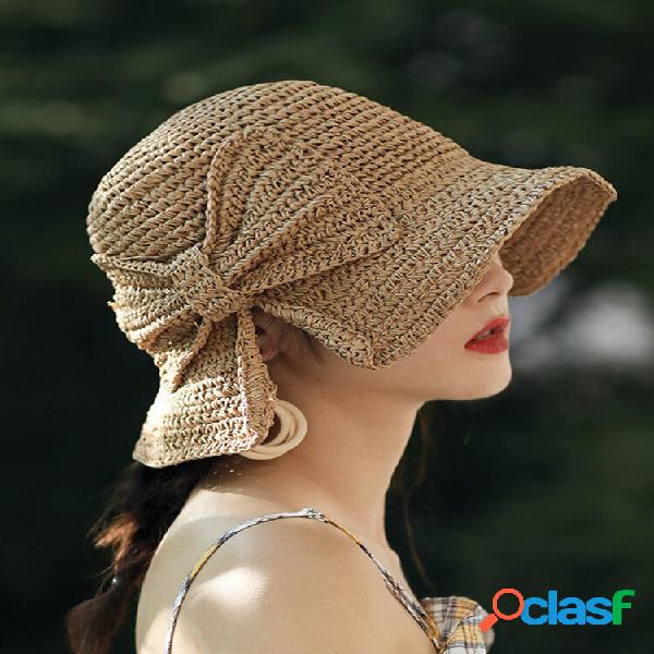 Mujer Plegable Bowknot Decoración Casual Transpirable Ala
