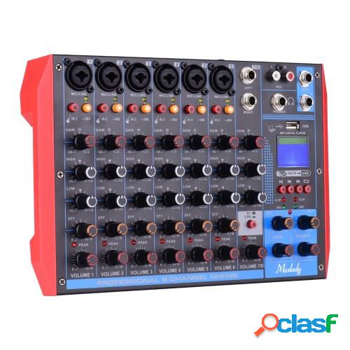 Muslady AG-8 Consola mezcladora portátil de 8 canales