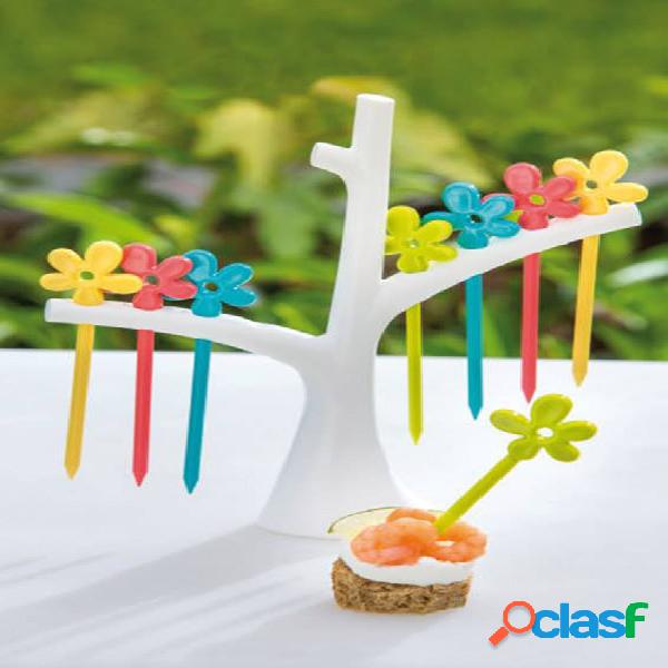 Palillos de picoteo con soporte de árbol (Set 8 unidades)