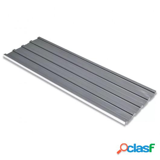 Panel para tejado acero galvanizado gris 12 unidades