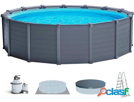 Piscina Tubular Desmontable INTEX Gris (478x124cm - 16.500L)