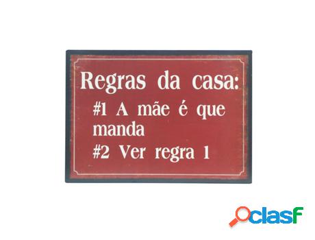 Placas Pared Reglas Da Casa Adorno Pared Placas Metal