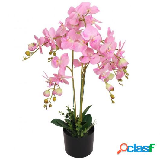 Planta artificial orquídea con macetero 75 cm rosa