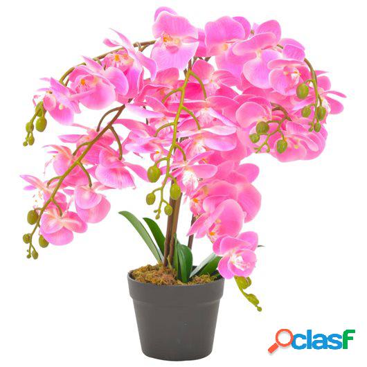 Planta artificial orquídea con macetero rosa 60 cm