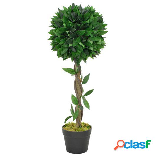 Planta artificial árbol de laurel con macetero verde 70 cm