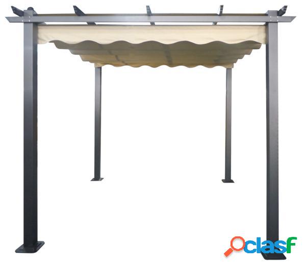 Pérgola de aluminio con toldo corredero 3x4m