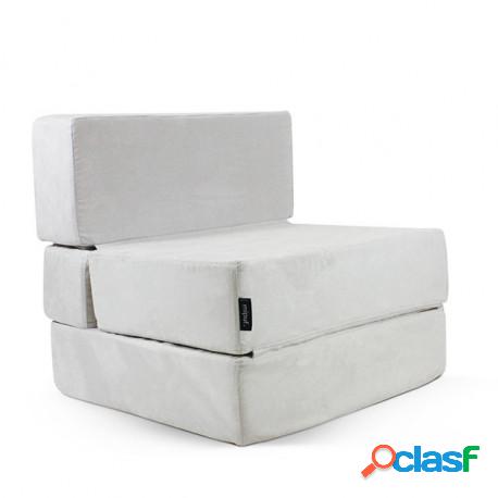 Puff Cama Convertible Y Plegable - Antelina Blanco