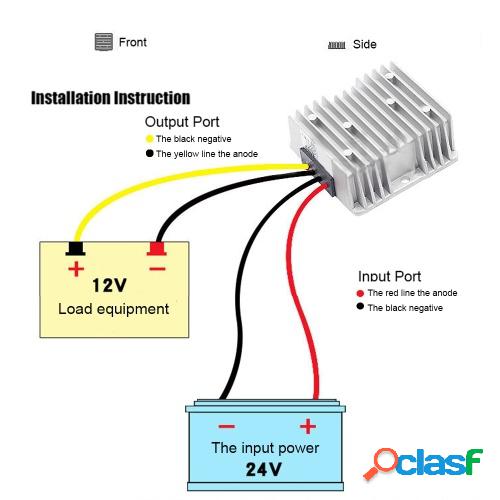 Regulador convertidor DC / DC portátil 24V paso a 12V 30A