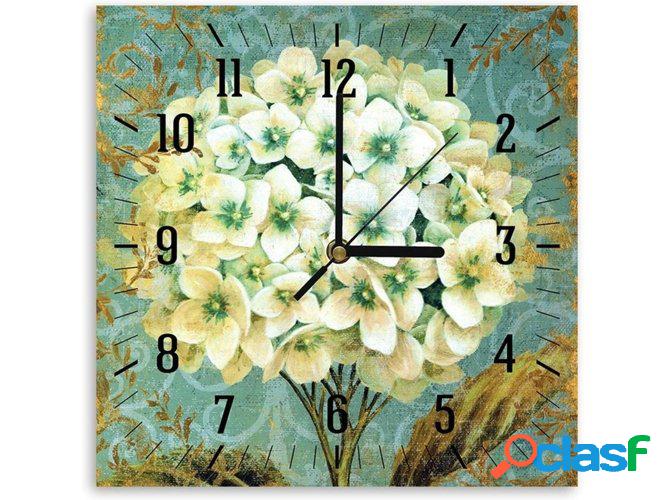 Reloj de Pared LEGENDARTE Hortensias (30x30 cm)