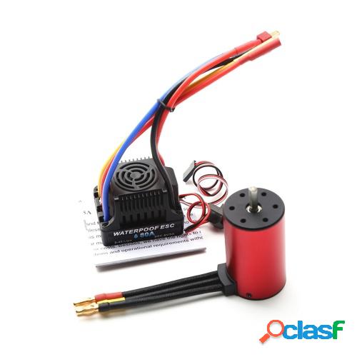 S3660 3300KV Motor sin escobillas Motor impermeable 80A ESC