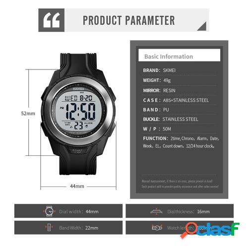 SKMEI 1503 Relojes deportivos para hombres Reloj de pulsera
