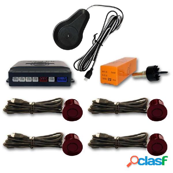 Sensor aparcamiento 4 detectores ultrasonidos Granate y