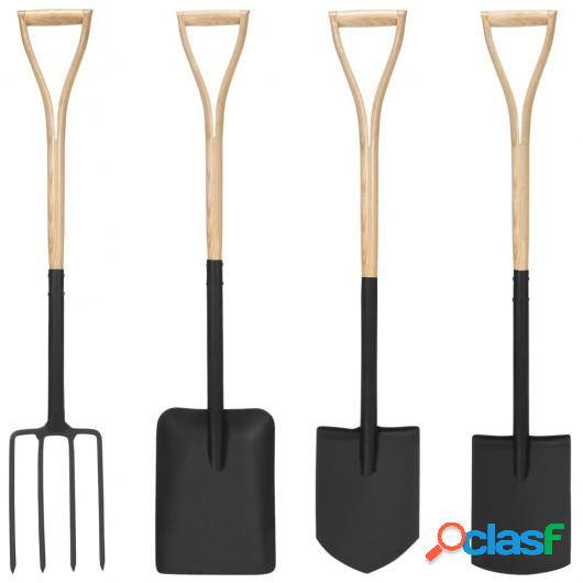 Set de herramientas de jardín 4 pzas agarre YD madera