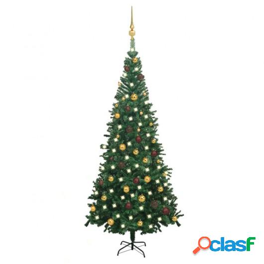 Set de medio árbol de Navidad artificial LED bola L verde