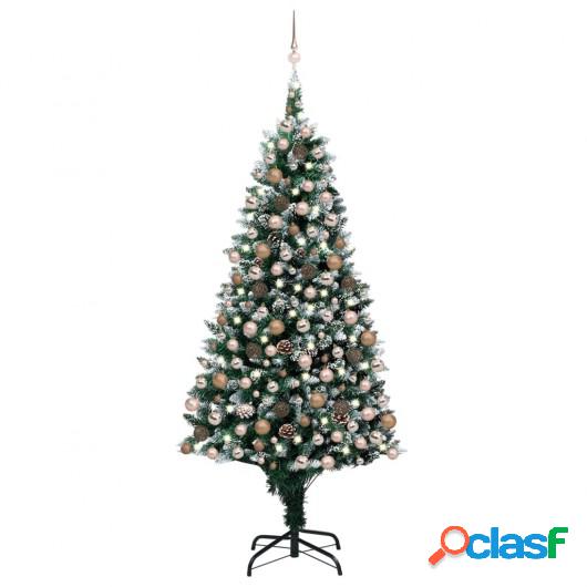 Set de árbol de Navidad artificial con LED y bolas piñas