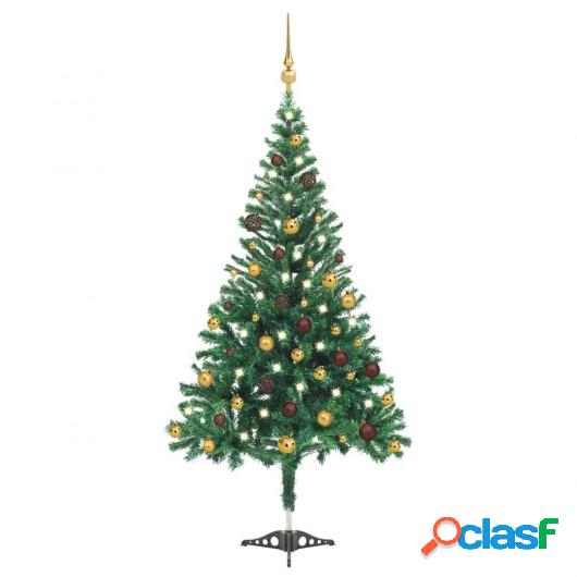Set medio árbol de Navidad artificial LED bola 910 ramas