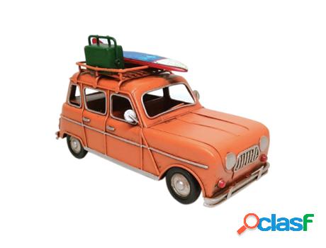 Signes Grimalt - Figura Coche Vintage Naranja de Hojalata Y