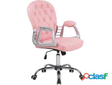 Silla de Escritorio Operativa Princess (Rosa - Piel