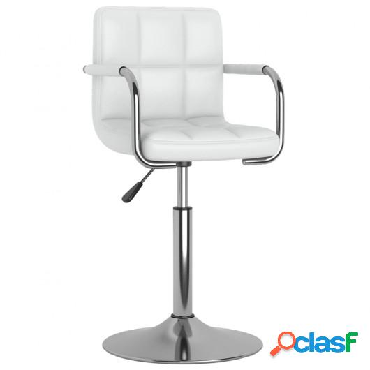 Silla de comedor de cuero sintético blanco