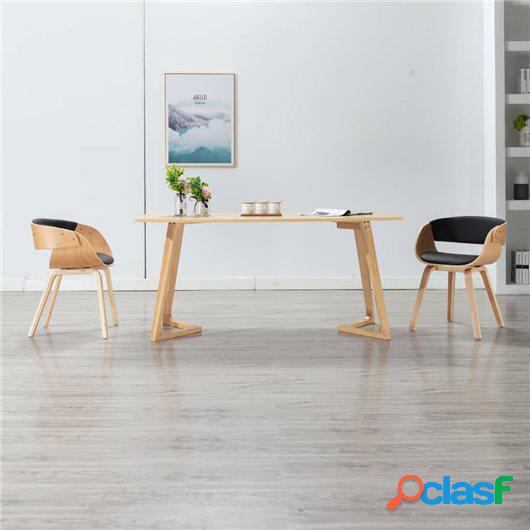 Silla de comedor estructura de madera y cuero sintético