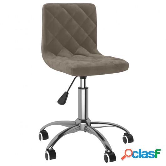 Silla de comedor giratoria de terciopelo gris claro