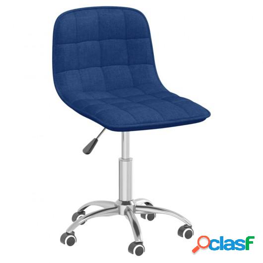 Silla de oficina giratoria de tela azul