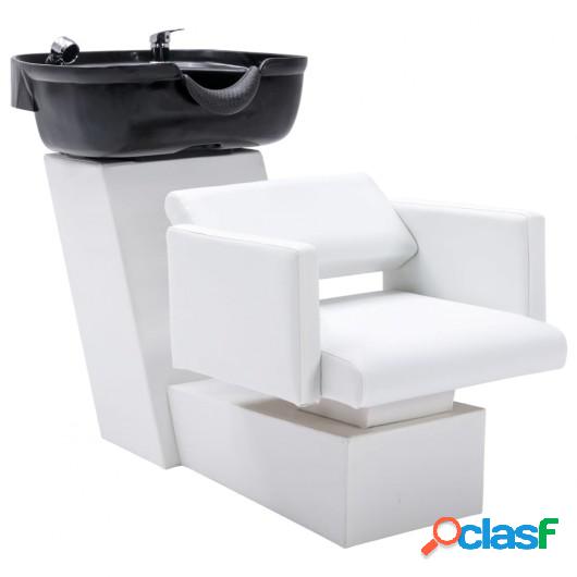 Silla lavacabezas con lavabo cuero sintético 129x59x82 cm