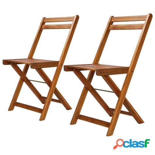 Sillas de bistró 2 unidades madera maciza de acacia