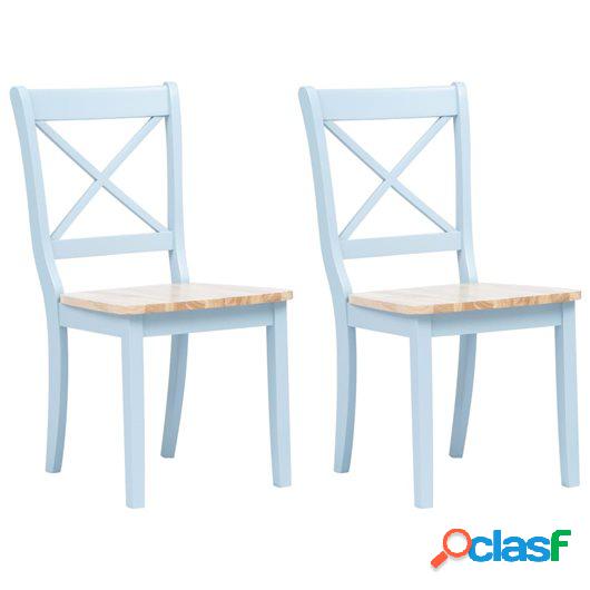Sillas de comedor 2 uds madera maciza de caucho gris y