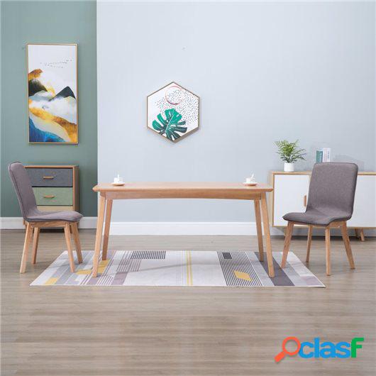 Sillas de comedor 2 uds tela gris topo y madera maciza de