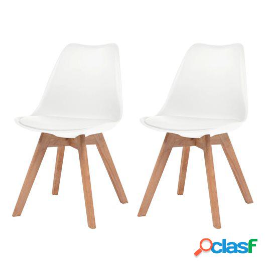 Sillas de comedor 2 unidades cuero artificial y madera