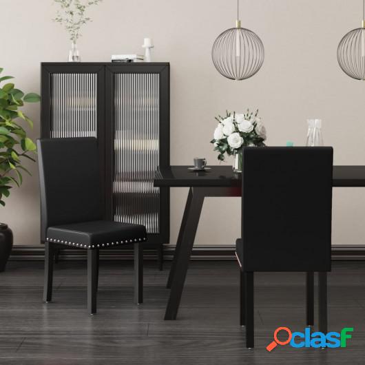 Sillas de comedor 2 unidades negra PVC